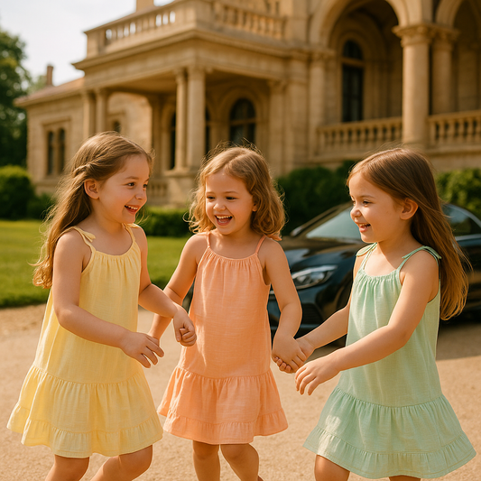 3pcs - Organic Muslin Knot Frock- Pastel Pack