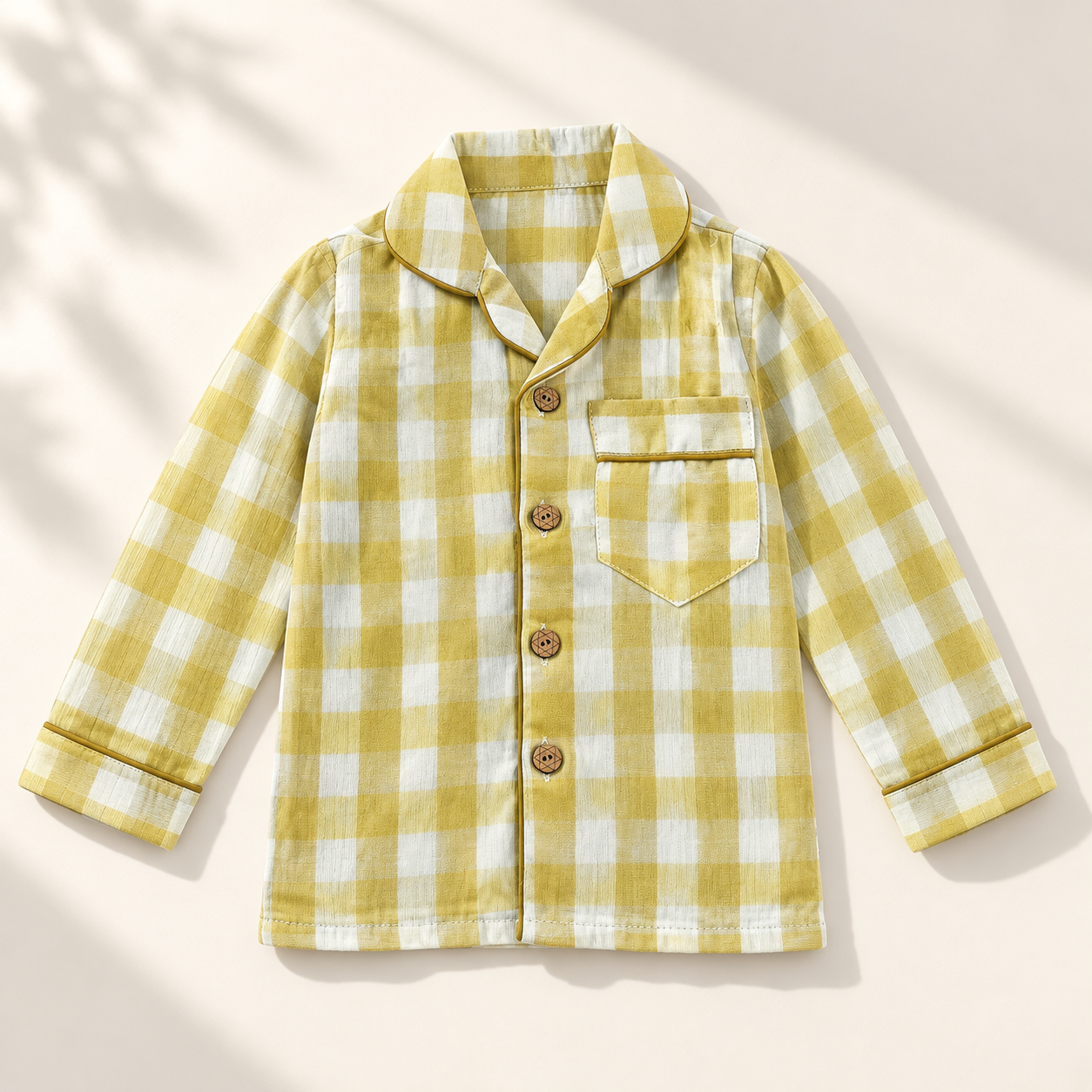 Unisex Crinkle Muslin Night Suit - Sunlit Check
