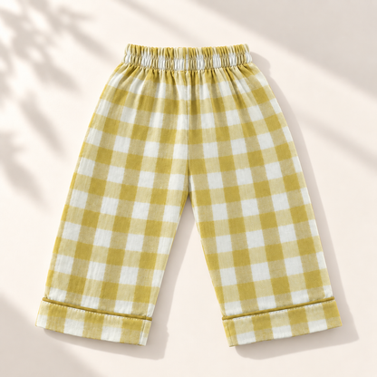 Unisex Crinkle Muslin Night Suit - Sunlit Check