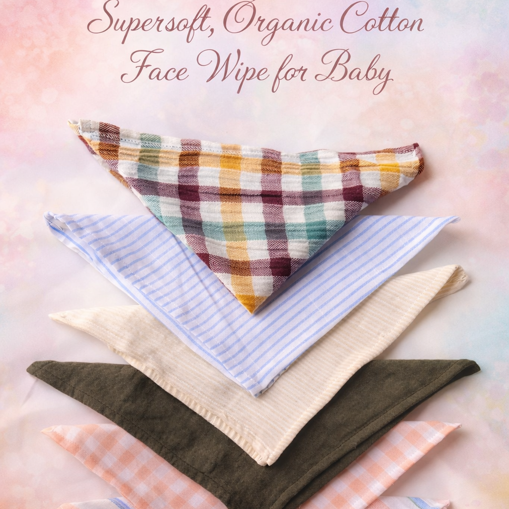 Organic Cotton -Muslin  Face Wipes 6 Pack