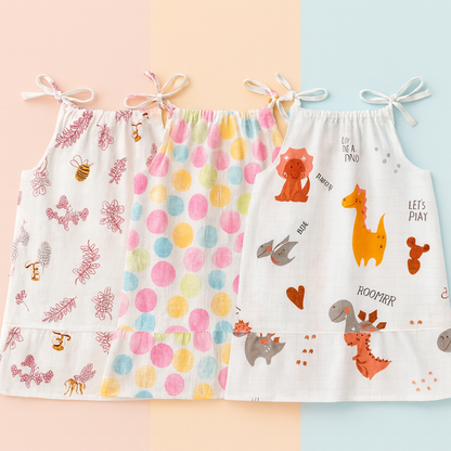 Nature Tales- Organic Muslin Knot Frock.