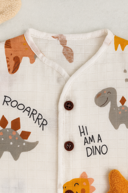 Organic Muslin Sleevless Jabla - Tiny saur