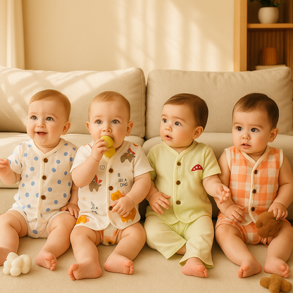 3pcs - Organic muslin jabla- Pastel pack