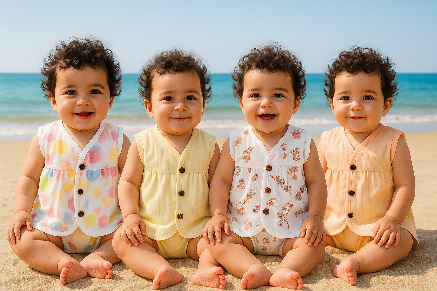 Organic Muslin Frock Jabla- Rainbow bubbles