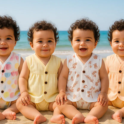 Organic Muslin Frock Jabla- Nature Bliss