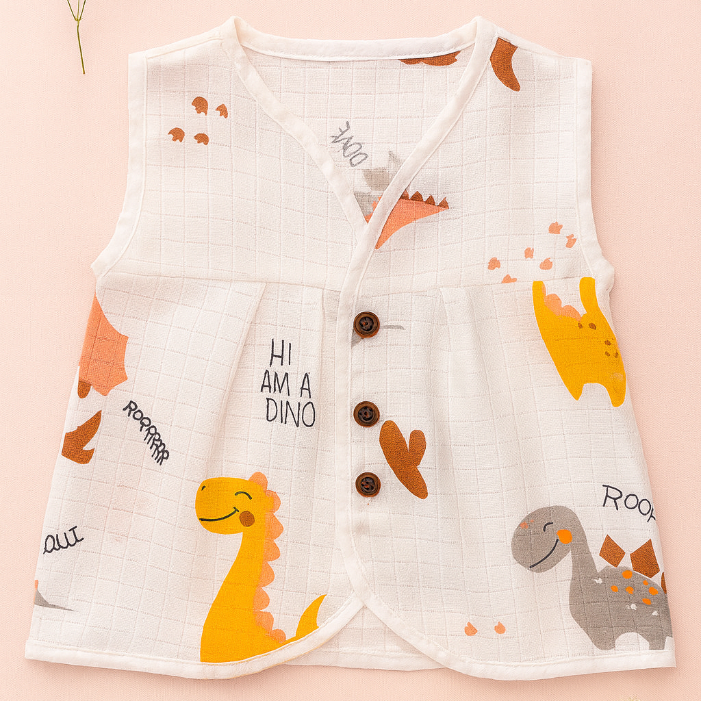 Organic Muslin Frock Jabla- Lemon Drop