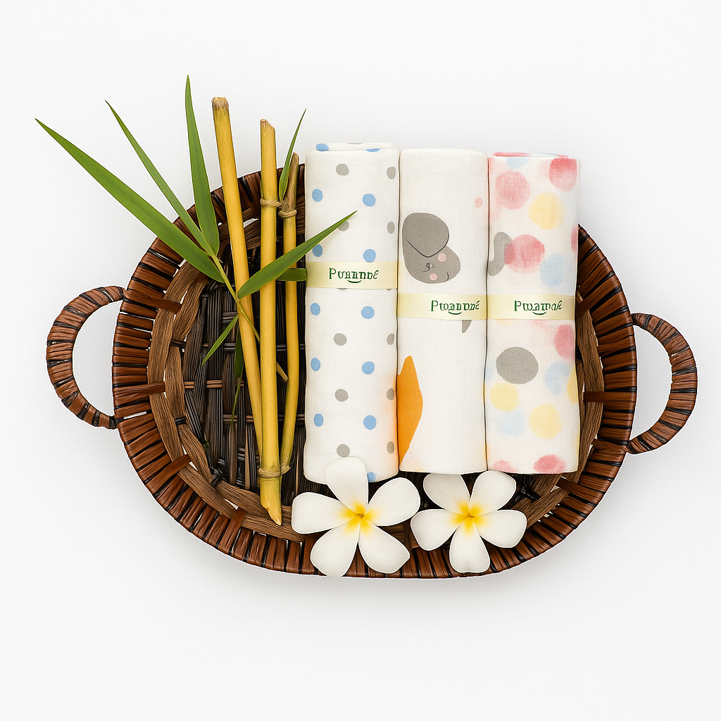 Organic muslin Swaddle 3 pcs - Pastel Colours