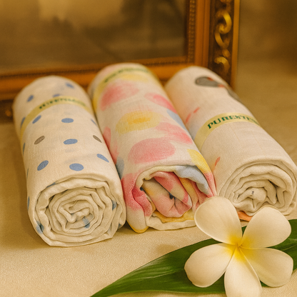 Organic muslin Swaddle 3 pcs - Dreamy Dots