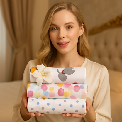 Organic muslin Swaddle 3 pcs - Dreamy Dots