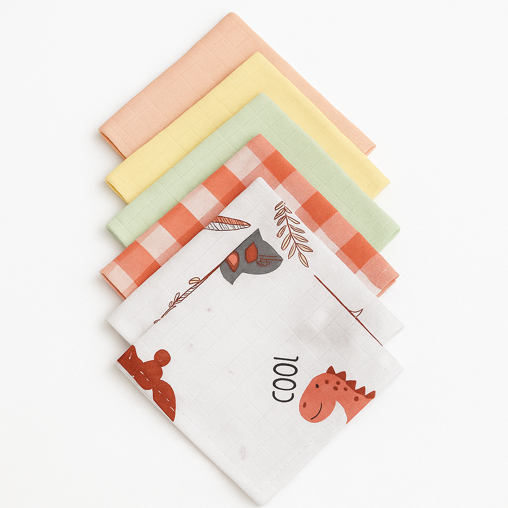 Baby napkins 6 pcs - Organic muslin cotton
