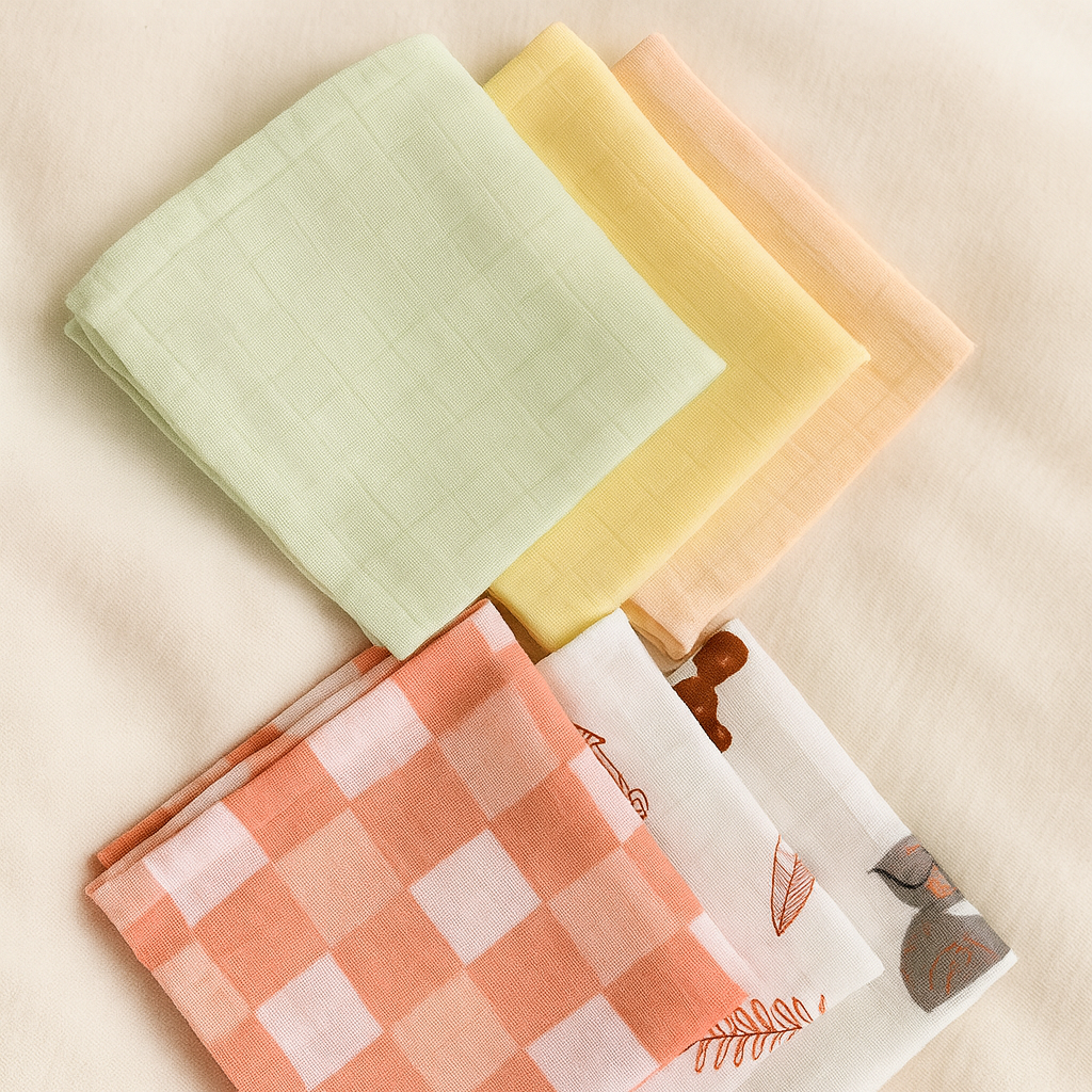 Baby napkins 6 pcs - Organic muslin cotton
