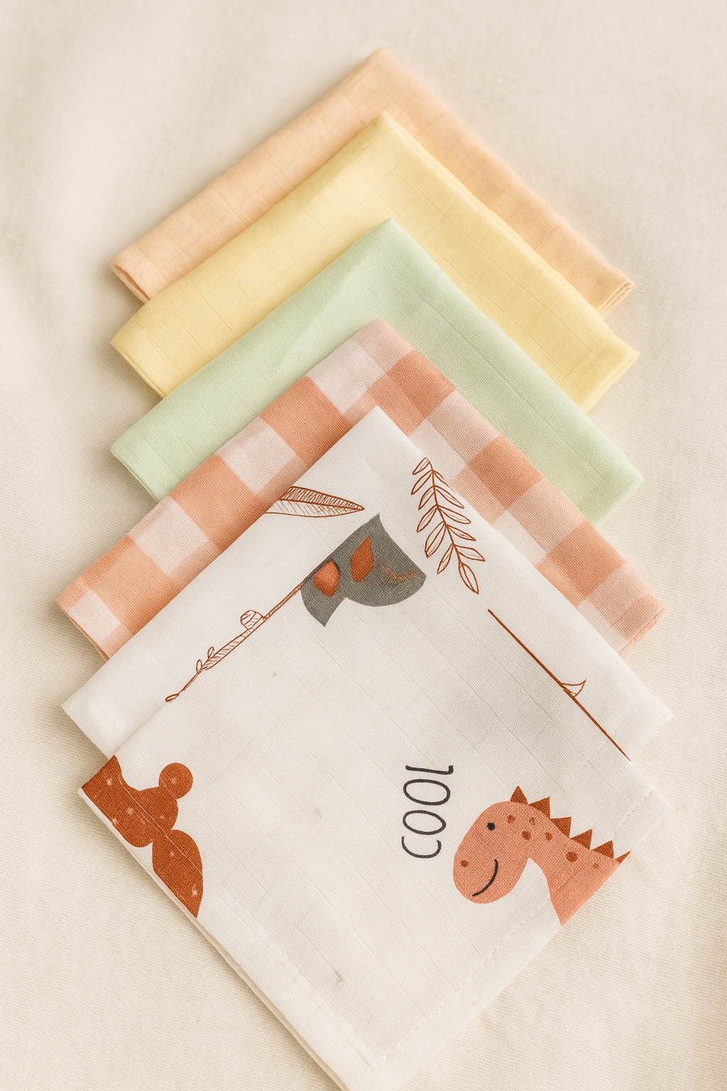 Baby napkins 6 pcs - Organic muslin cotton