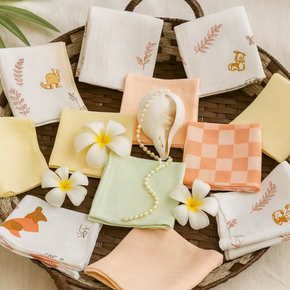 Baby napkins 6 pcs - Organic muslin cotton