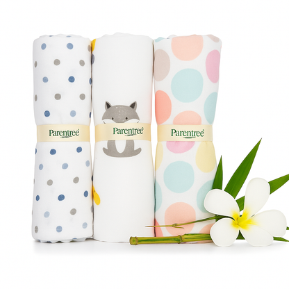 Organic muslin Swaddle 3 pcs - Dreamy Dots