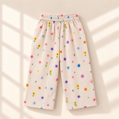 Unisex Bamboo Cotton Night Suit - Petal Bloom