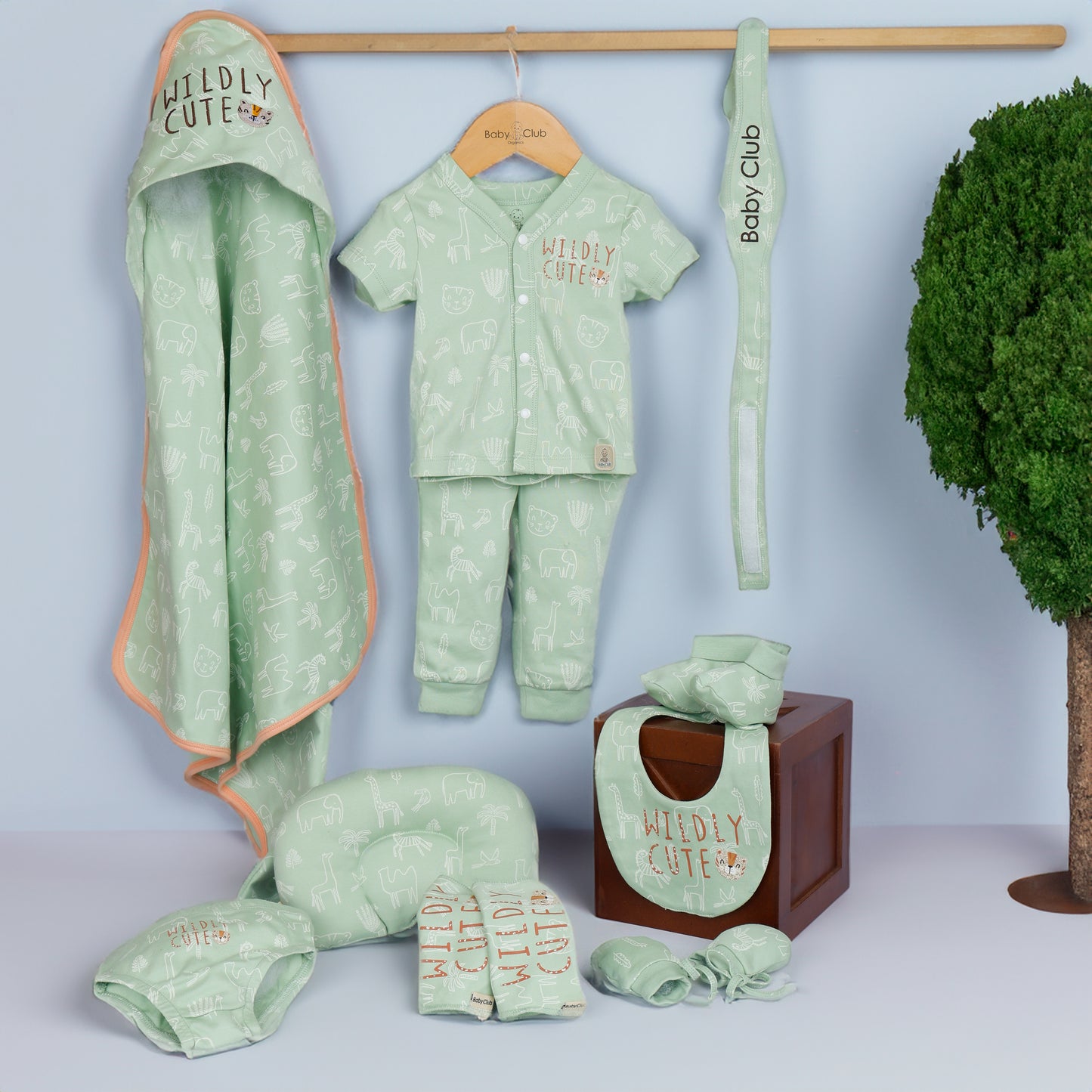 Organic Cotton - Baby Kit (Green) - 12 Pcs. - parentree.co