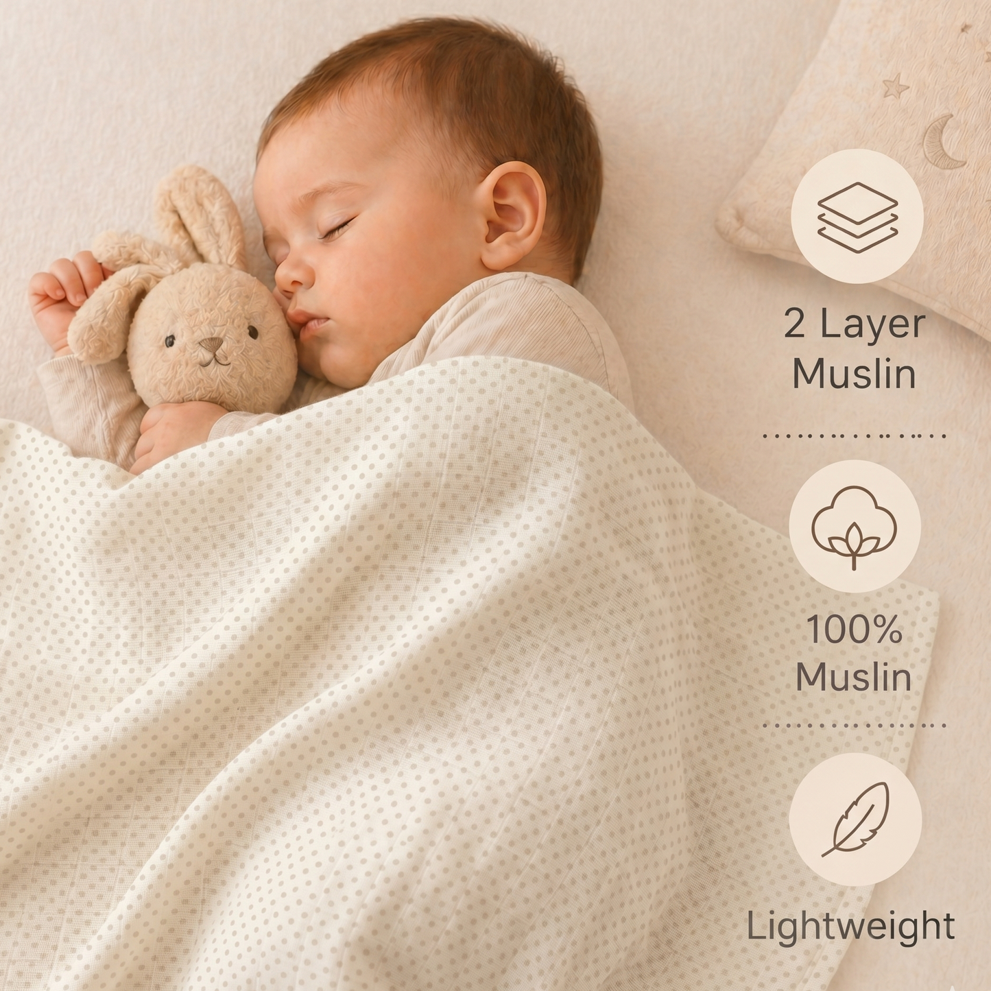 Muslin Swaddle - Soft Polka