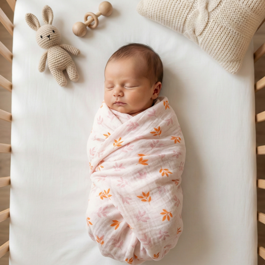 Muslin Swaddle - Amber Leaf