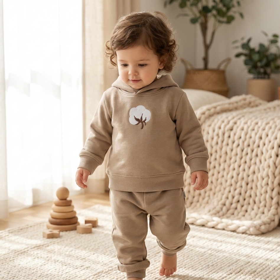 Everyday Cotton Loungewear Set - Brown Beige