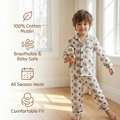 Unisex Bamboo Cotton Night Suit -  Playfull