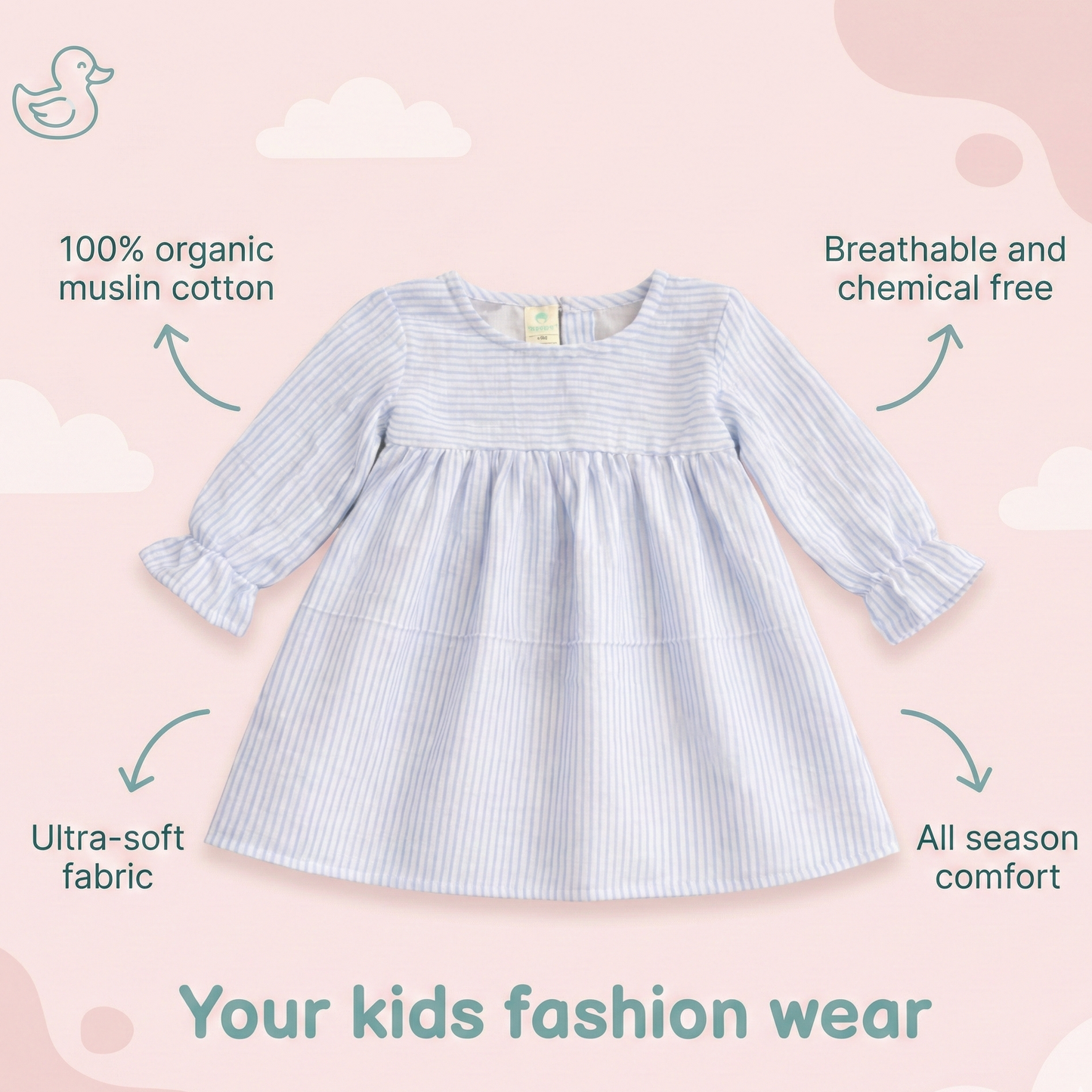 Crinkle Muslin Frill Frock