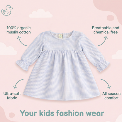 Crinkle Muslin Frill Frock
