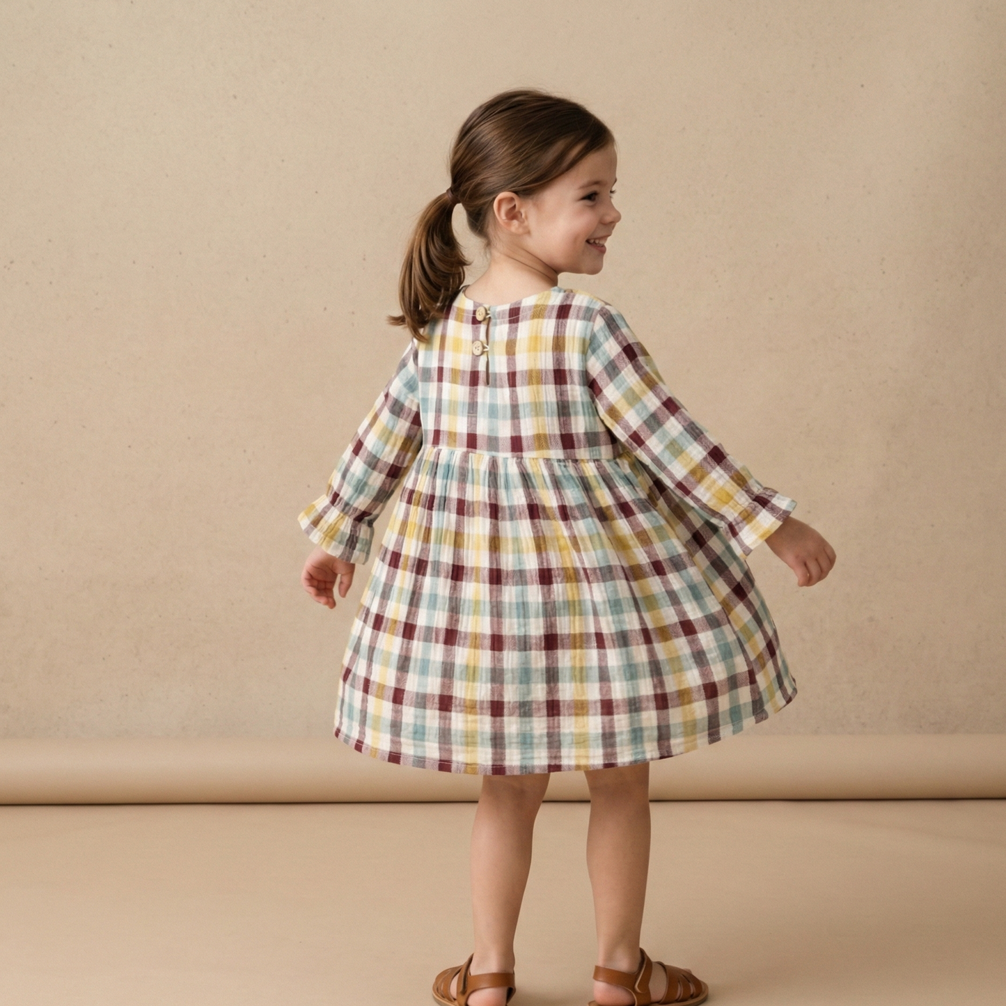 Crinkle Muslin Frill Frock