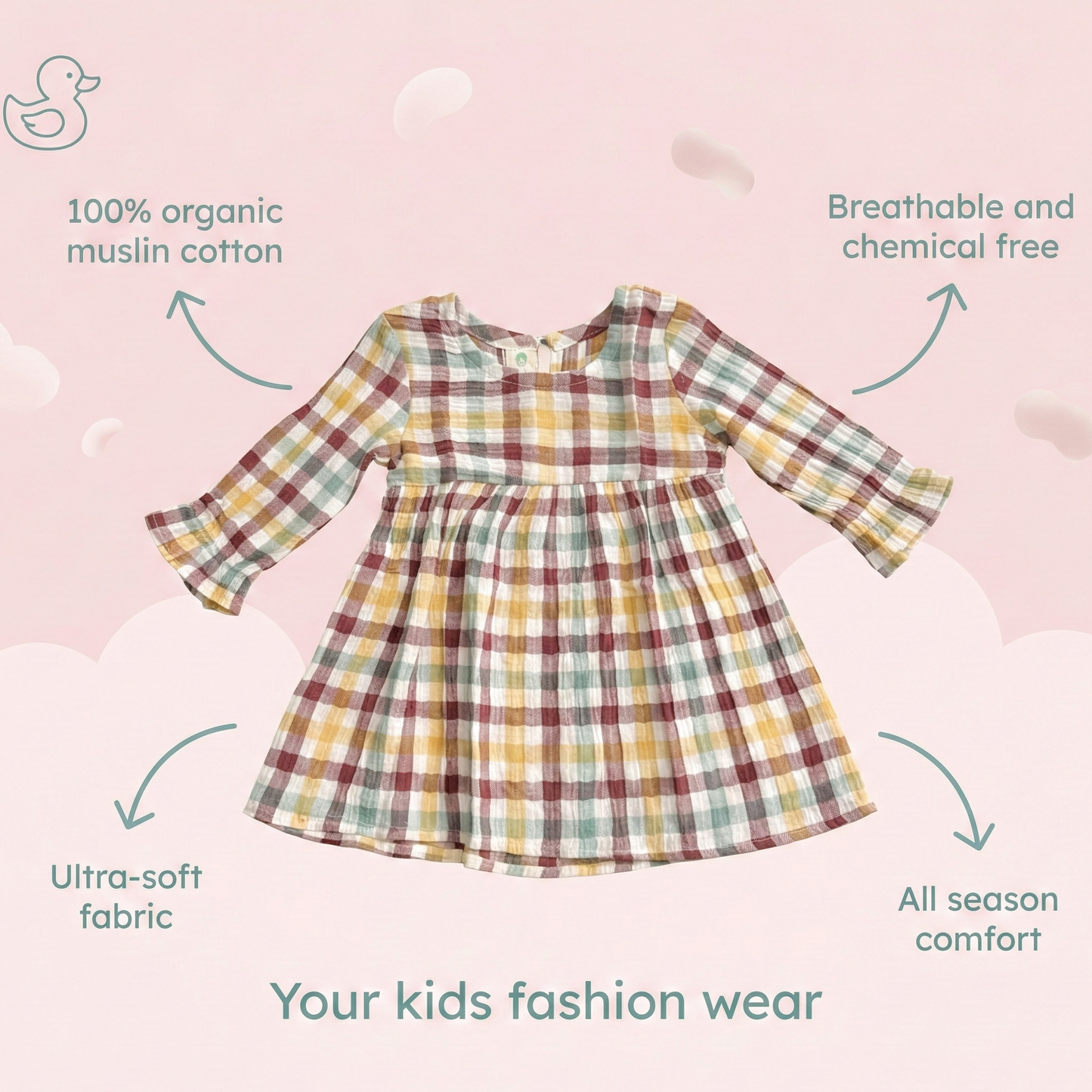 Crinkle Muslin Frill Frock