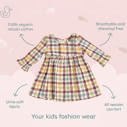 Crinkle Muslin Frill Frock