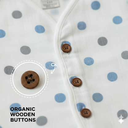 Organic Muslin Sleevless Jabla - Polka Dot