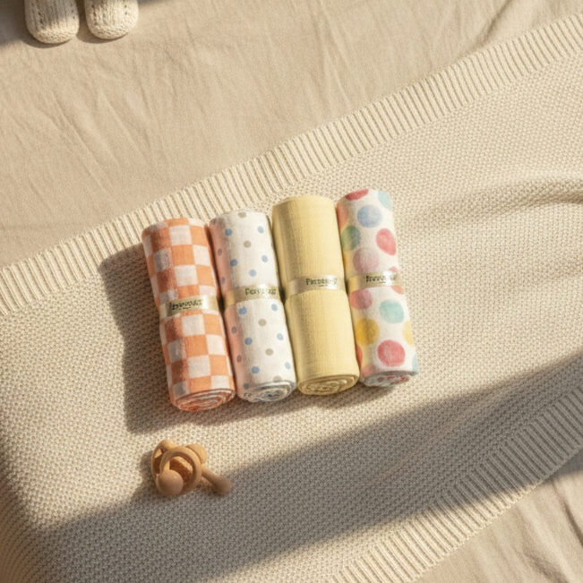 Organic muslin Swaddle 4 pcs - Value Pack