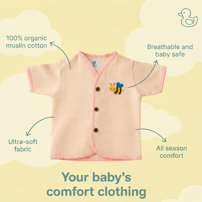Organic Muslin Unisex Jabla - Peachy Bee