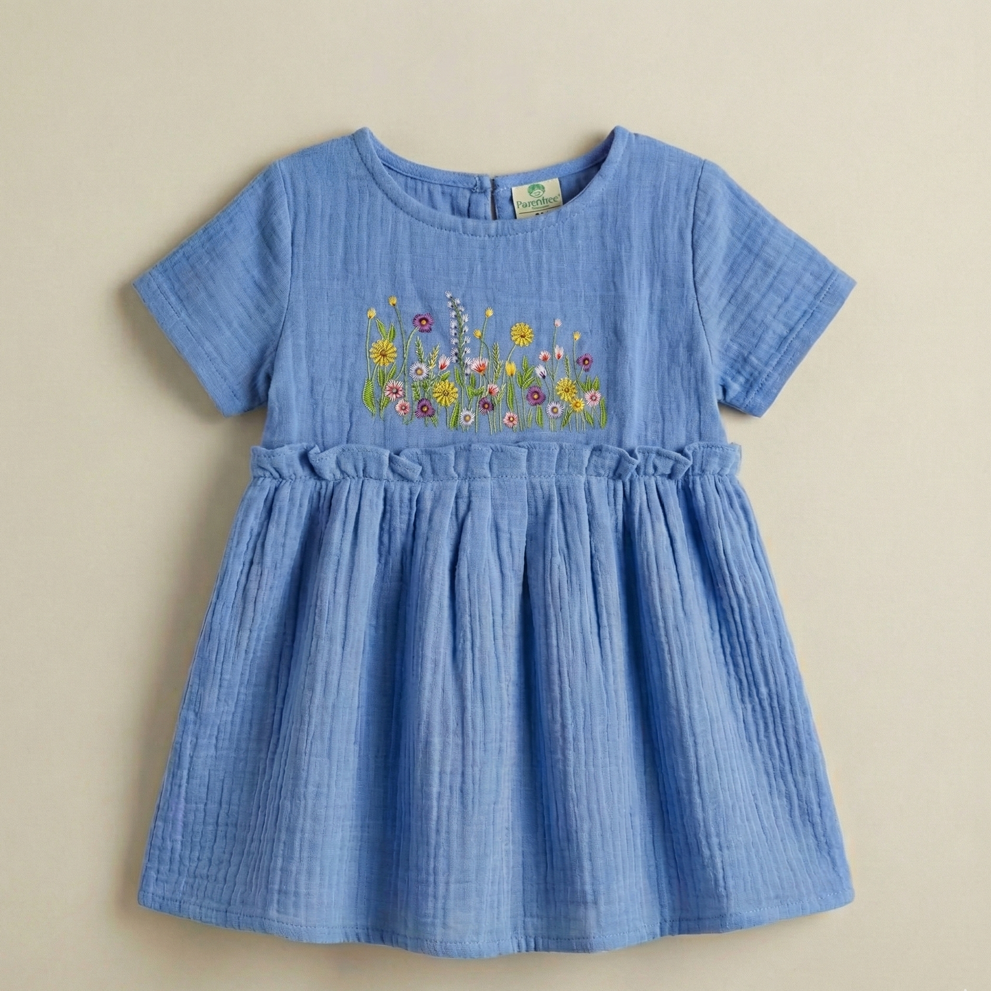 Crinkle Muslin Frill Frock - Pack of 3
