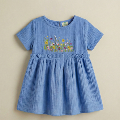 Crinkle Muslin Frill Frock - Pack of 3