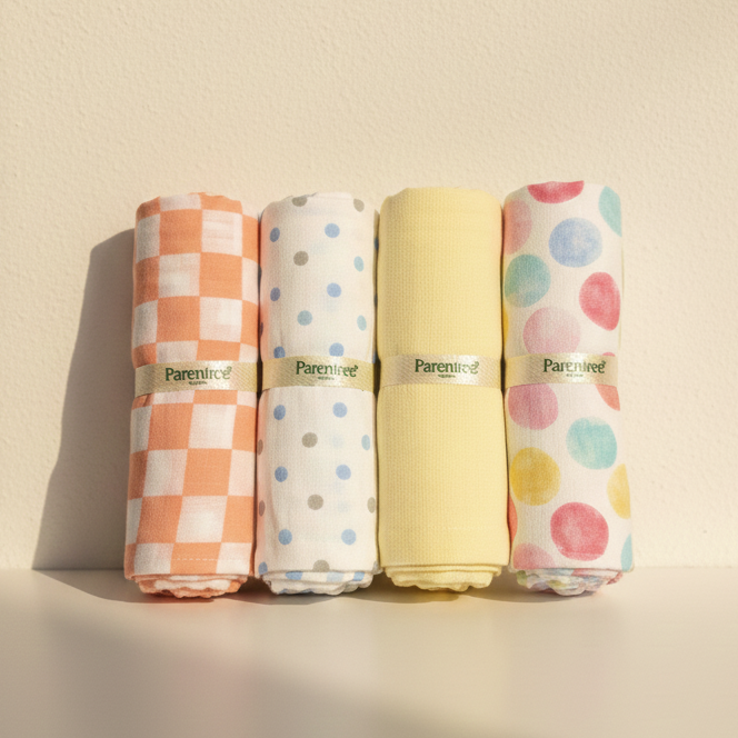 Organic muslin Swaddle 4 pcs - Value Pack
