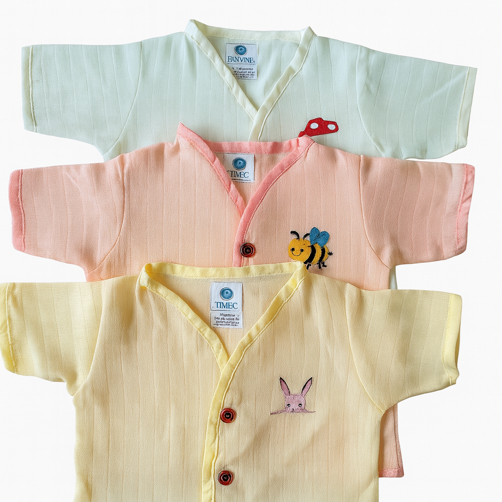 3pcs - Organic muslin jabla- Pastel pack