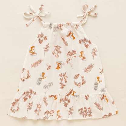 Baby Girl Organic Muslin Knot Frock Jabla - Nature Tales