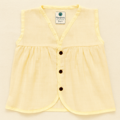 Organic Muslin Frock Jabla- Lemon Drop