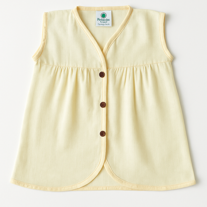 Organic Muslin Frock Jabla- Lemon Drop