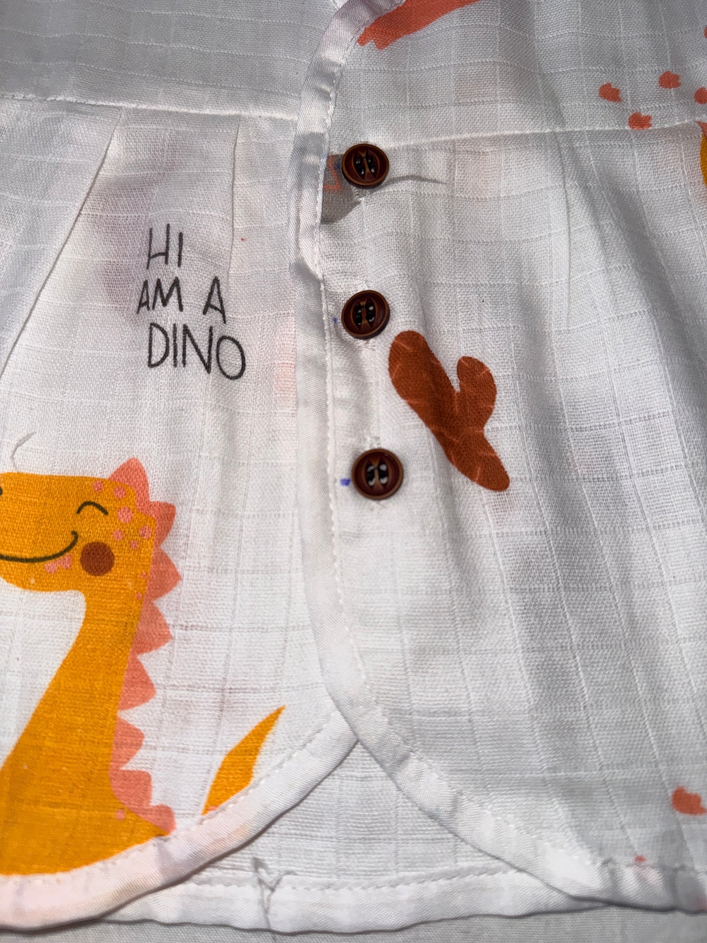 3pcs - Organic Muslin Frock Jabla- Forest combo