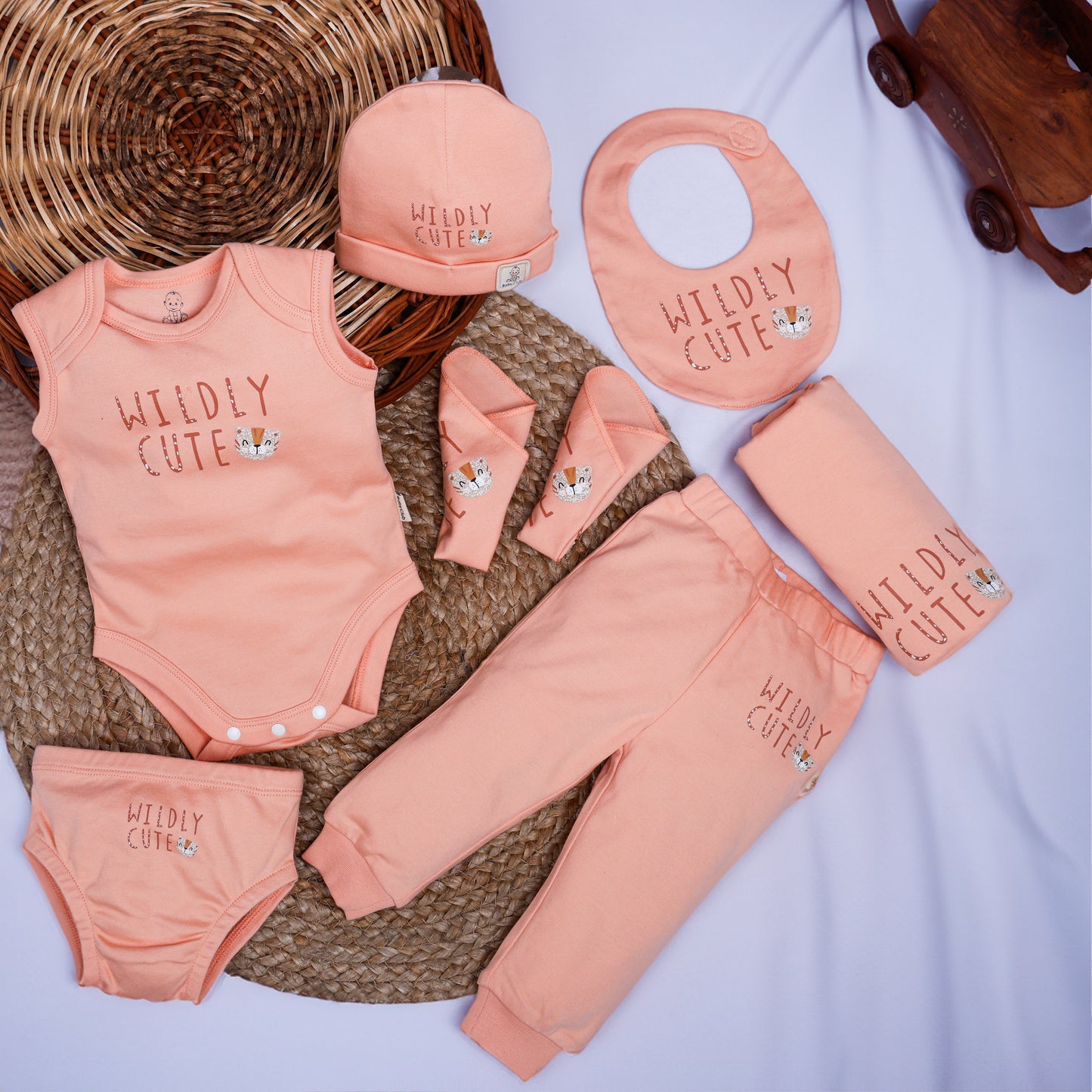 Organic Cotton - Baby Kit (Peach) - 08 Pcs.