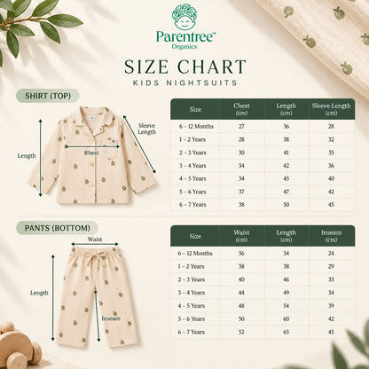 Unisex Muslin Cotton Night Suit - Country Club
