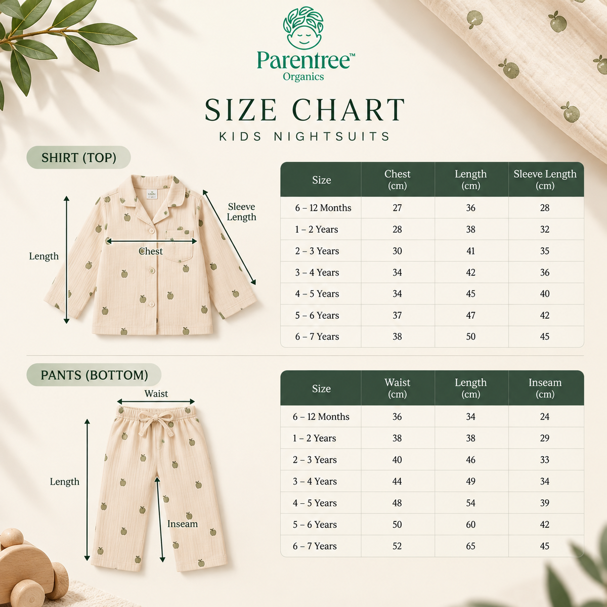 Unisex Bamboo Cotton Night Suit - Petal Bloom