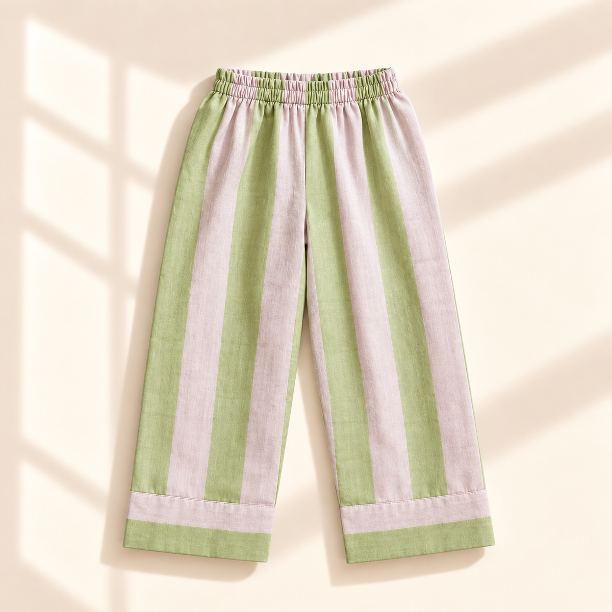 Unisex Crinkle Muslin Night Suit - Sage Blush