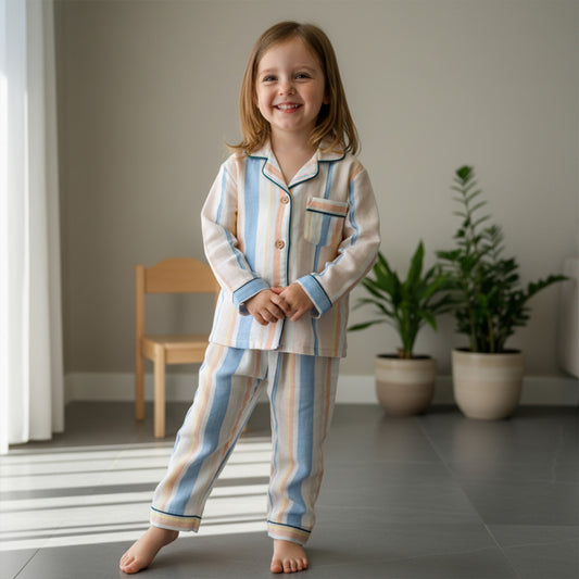 Stripes Crinkle muslin- night suit