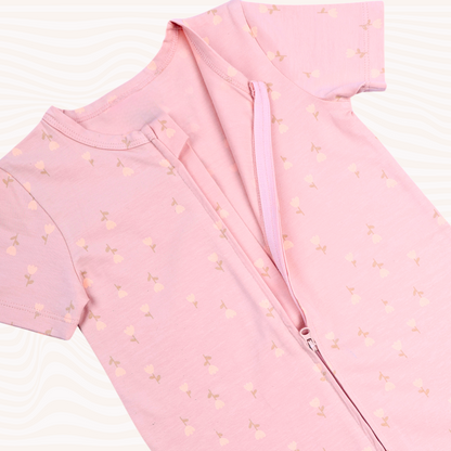 Organic Half Sleeve Baby Romper – BABY Pink
