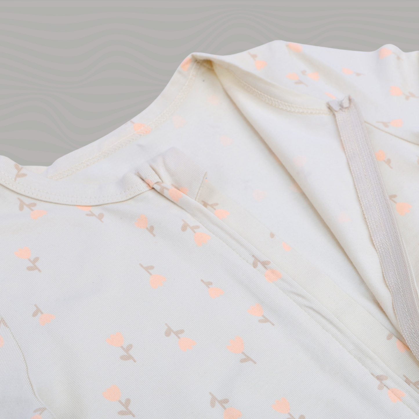 Organic Summer Romper – Floral Ivory