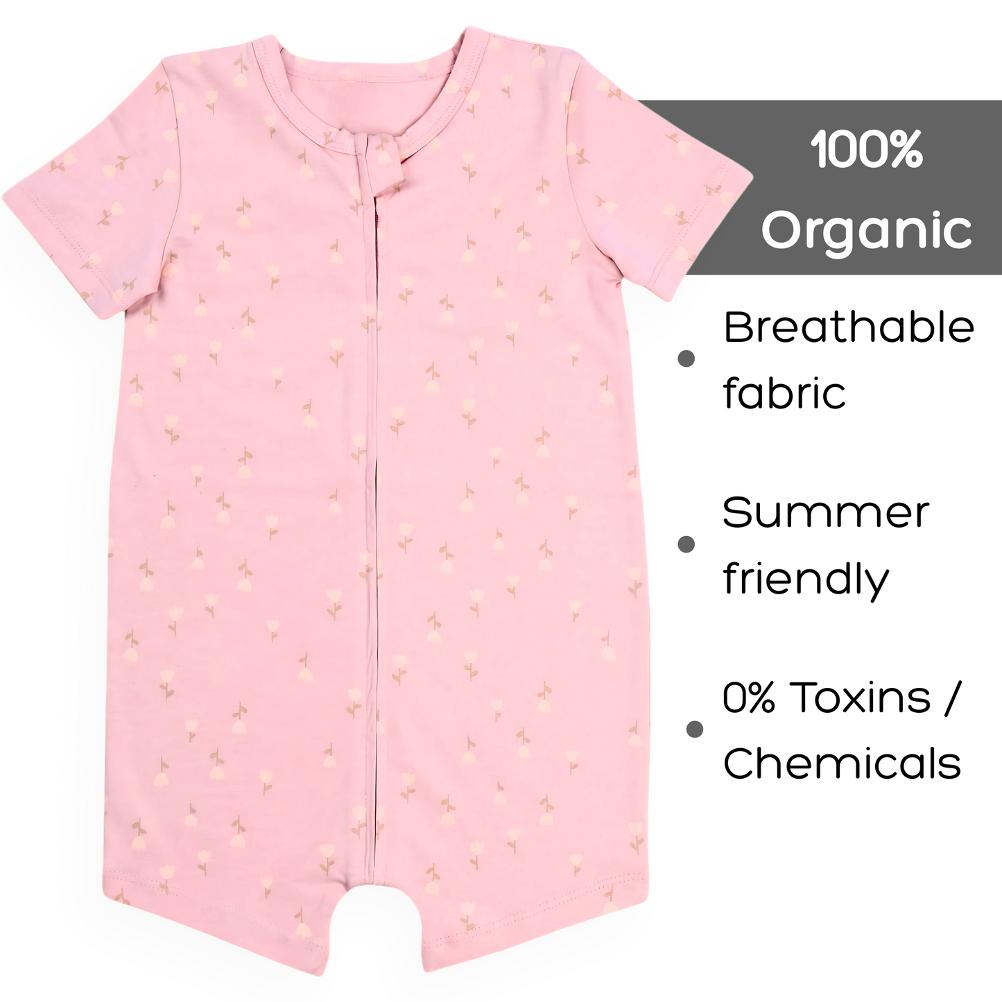 Organic Baby Romper 2-Piece Combo – Pink & Yellow