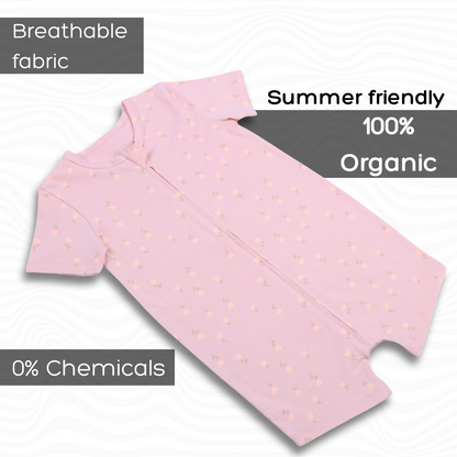 Organic Baby Romper 2-Piece Combo – Pink & Yellow