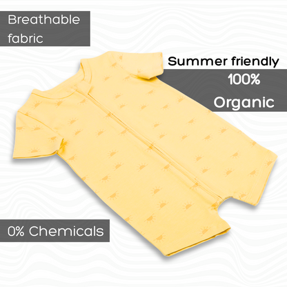 Organic Baby Romper 2-Piece Combo – Pink & Yellow